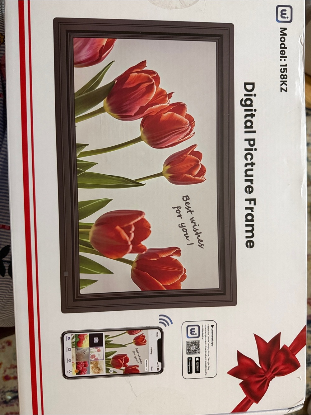 Brand new sealed in box Digital Picture Frame with Brown Frame - Model 158KZ